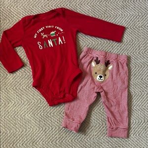 3/$15 Carter's first visit from Santa 9m